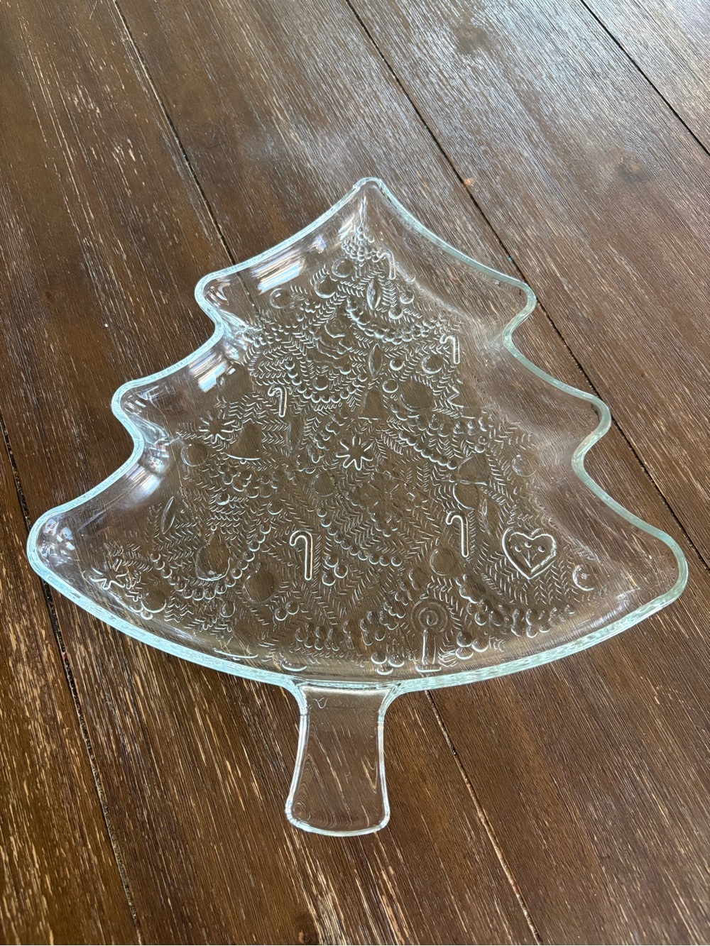 Vintage Indiana Glass Christmas Tree Serving Tray